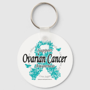 Ovarian cancerband av fjärilar nyckelring