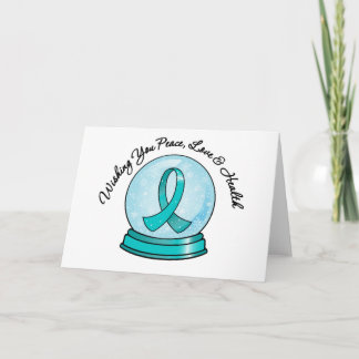 Ovarian cancerbandgod jul Snowglobe Helgkort