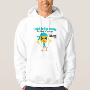 Ovarian cancerchick i striden till taktcancer sweatshirt med luva