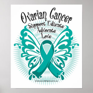 Ovarian cancerfjäril 3 poster