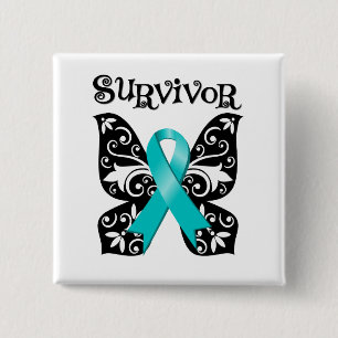 Ovarian cancerfjärilsöverlevande knapp