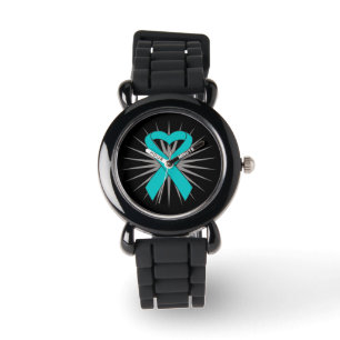 Ovarian cancerhjärtaband armbandsur