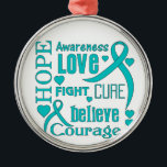 Ovarian cancerhopp uttrycker Collage Julgransprydnad Metall<br><div class="desc"></div>