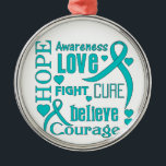 Ovarian cancerhopp uttrycker Collage Julgransprydnad Metall<br><div class="desc"></div>