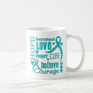 Ovarian cancerhopp uttrycker Collage Kaffemugg