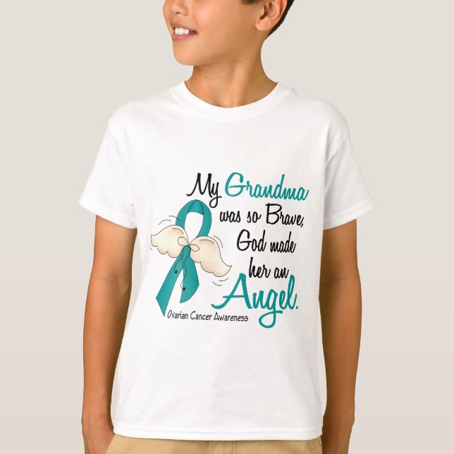 Ovarian cancermormor för ängel 2 t-shirt (Framsida)
