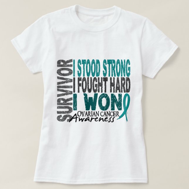 Ovarian canceröverlevande 4 tee shirt (Design framsida)