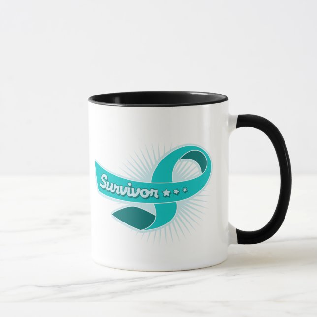 Ovarian canceröverlevandeband mugg (Höger)