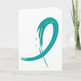 Ovarian Cancer's Teal Ribbon A4 Kort