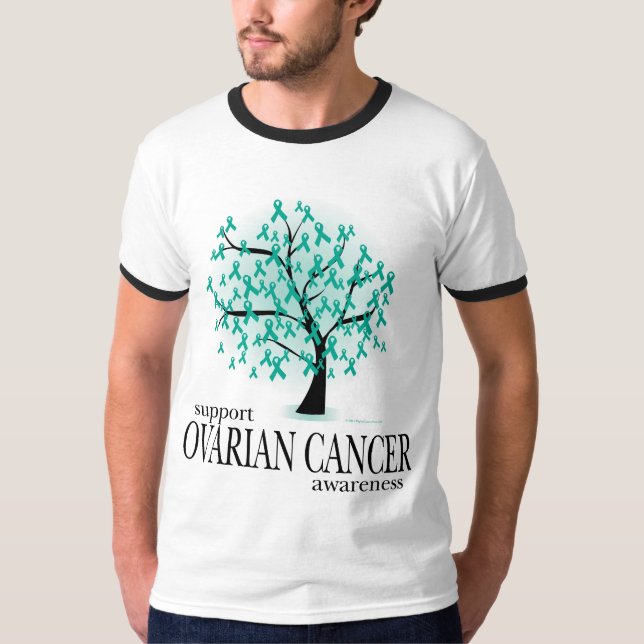 Ovarian cancerträd t-shirt (Framsida)