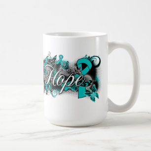 Ovarian cancerträdgårdband kaffemugg