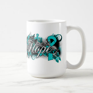 Ovarian cancerträdgårdband kaffemugg