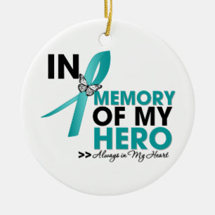 Ovarian cancerTribute i minne av min hjälte Julgransprydnad Keramik
