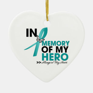 Ovarian cancerTribute i minne av min hjälte Julgransprydnad Keramik