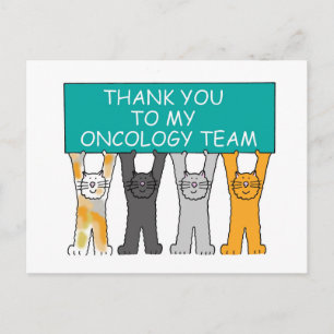 Ovarian Oncology Team, tack, Tecknad Cats. Vykort