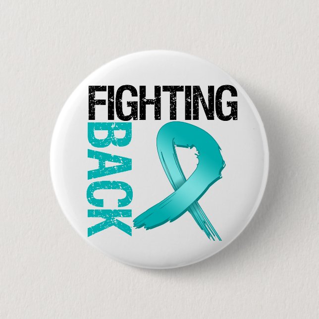 Ovarier Cancer Fighning Back Knapp (Framsida)