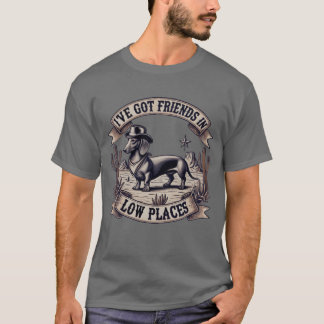 Ove Har Friends in Low Ställe Westernare Dachshund T Shirt