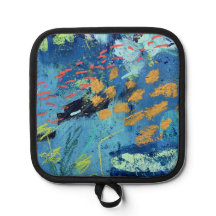 Oven Mitt och Pot Holders i Blackfish Design