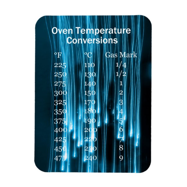 Oven Temperature Conversion Chart Magnet (Vertikal)