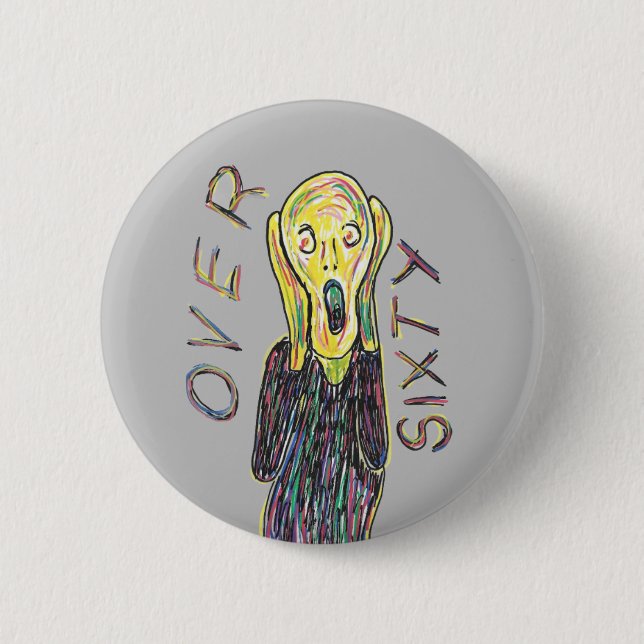 Över 60 år gammal stilbricka 61:a äldre knapp (Framsida)