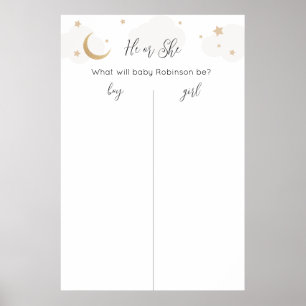 Över Baby-Gendernas förutsägelsediagram över Måne Poster