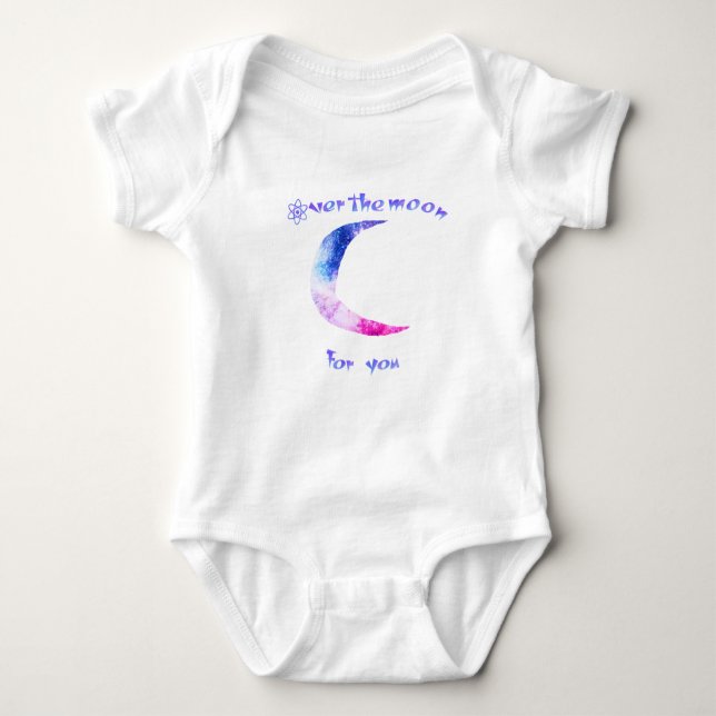 Över baby-kroppsdräkten kostym baby vid måne t shirt (Framsida)