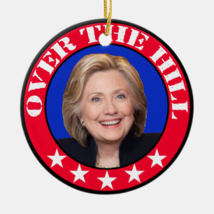 ÖVER BACKE - ANTI-HILLARY CLINTON JULGRANSPRYDNAD KERAMIK