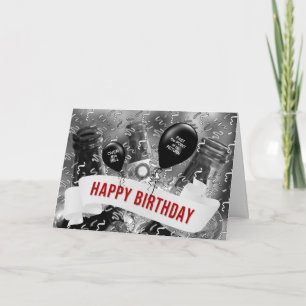 Över Backe födelsedag Backet med öl Kort