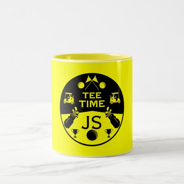 Över Backe födelsedag Golfer Två-Tonad Mugg (Center)