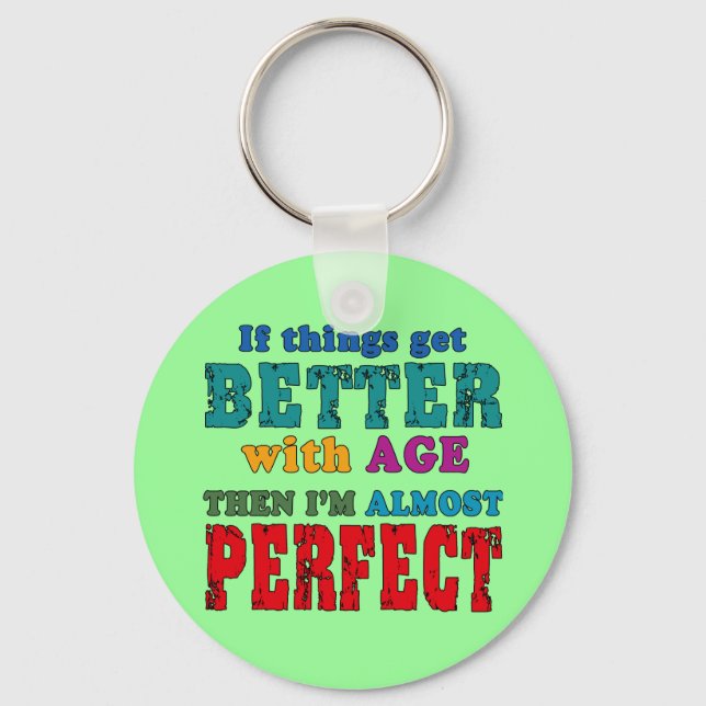 Över Backe födelsedagen Humor Nyckelring (Framsida)