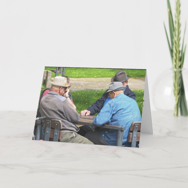 ÖVER BACKE FÖDELSEDAGSKORT FÖR HANS GAMLA MANAR KORT (Framsida)