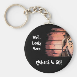 Över Backe Funny Rednacke 50:e födelsedagen Nyckelring