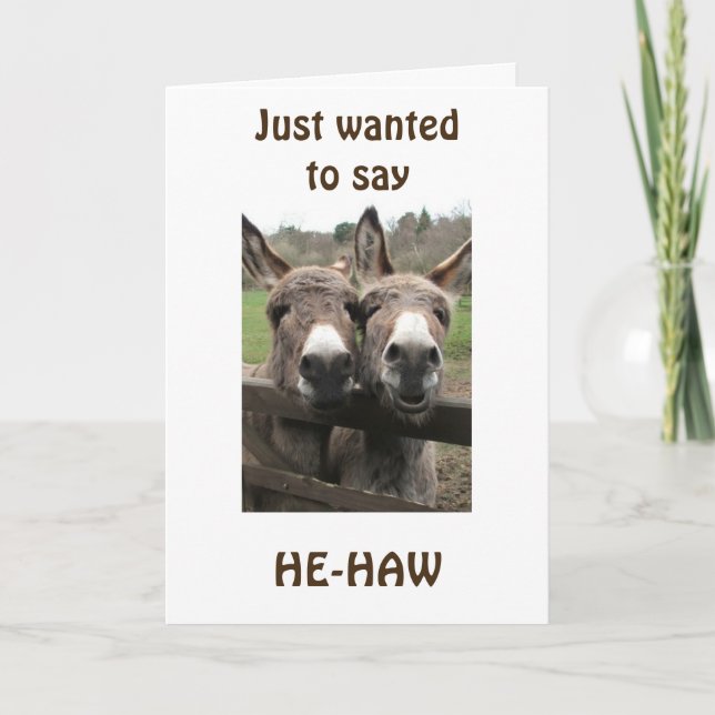 **ÖVER BACKE**-HÖGERNA RUNT HÖRNAREN HUMOR KORT (Framsida)