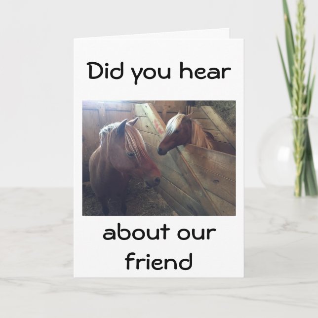 ÖVER BACKE HUMOR FRÅN TVÅ PRAKTISKA HORSER KORT (Framsida)