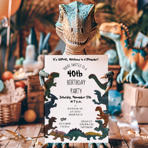 Över Backe Leksak Dinosaurs Manar Födelsedagsfeste Inbjudningar