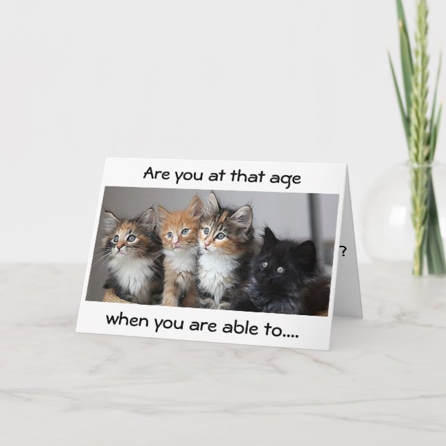 ÖVER BACKE *MINNESKORT HUMOR* BIRTHDAY CARD KORT (Framsida)