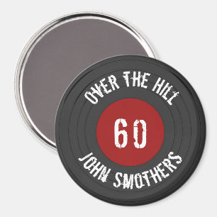 Över Backe Namn-åldern Vinylrock N Roll Record Magnet