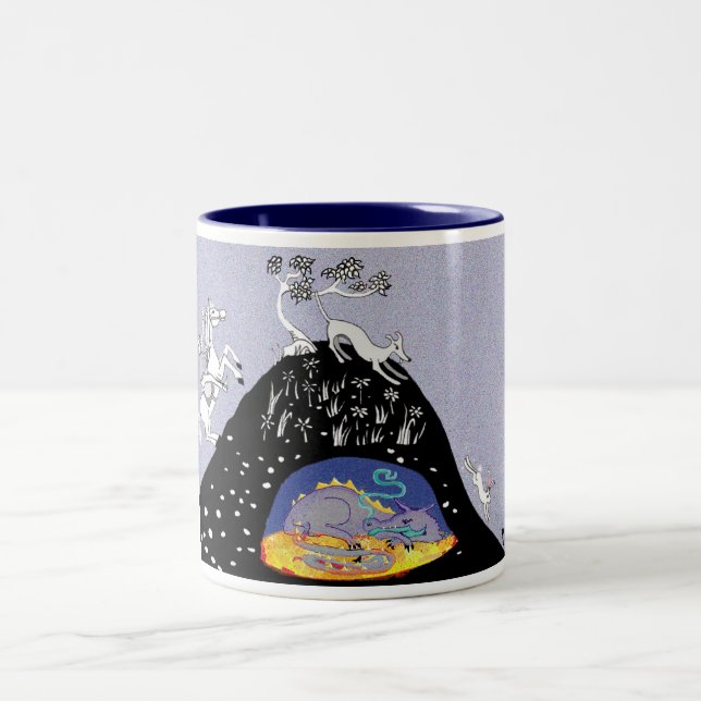 över backe och under backe Två-Tonad mugg (Center)