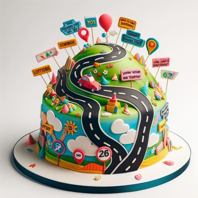 ÖVER BACKE ROLIGT BIRTHDAY CAKE KORT (Skapare uppladdad)