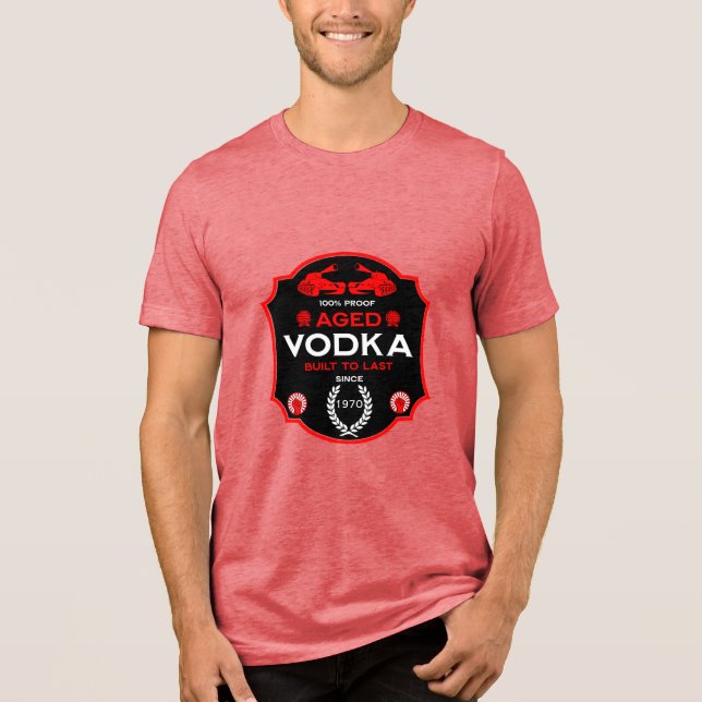 Över Backe vid 25 Vodka Drinker T Shirt (Framsida)