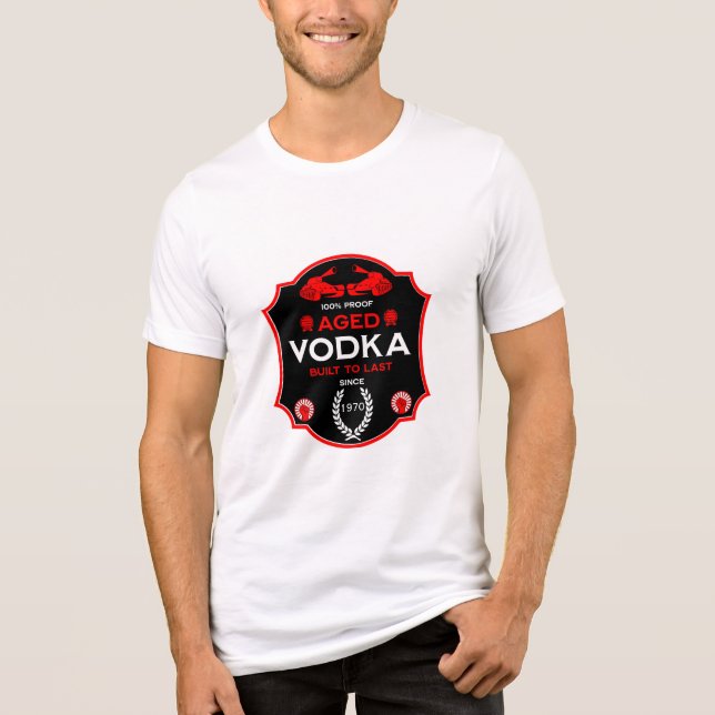 Över Backe vid 25 Vodka Drinker T Shirt (Framsida)