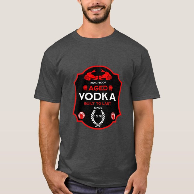 Över Backe vid 40 Vodka Drinker T Shirt (Framsida)