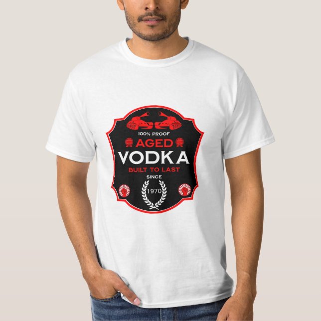 Över Backe vid 40 Vodka Drinker T Shirt (Framsida)
