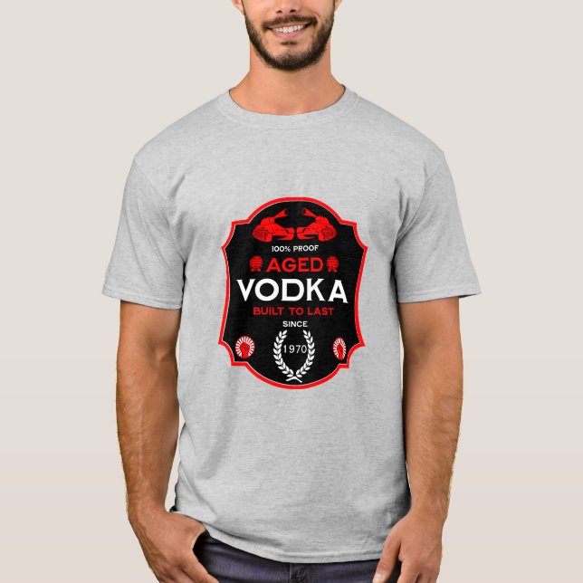 Över Backe vid 60 Vodka Drinker T Shirt (Framsida)