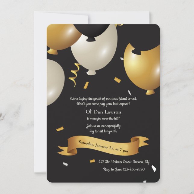 Över backefödelsedaginbjudan inbjudningar (Framsida)