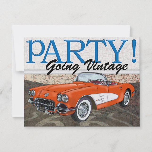 Över backen - Route 66 - Veteranbilar - SRF Inbjudningar (Framsida)