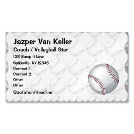 Över Baseball Mönster Magnetiska Visitkort
