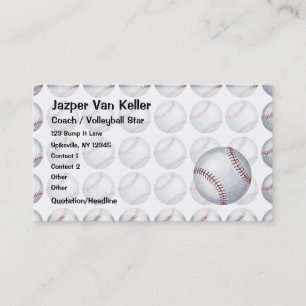 Över Baseball Mönster Visitkort