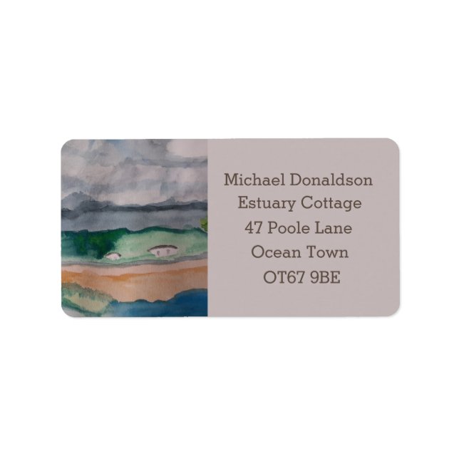 Över Bay Address Label Adressetikett (Framsidan)