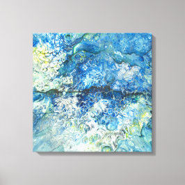 Över bergen över sjöns kanvas